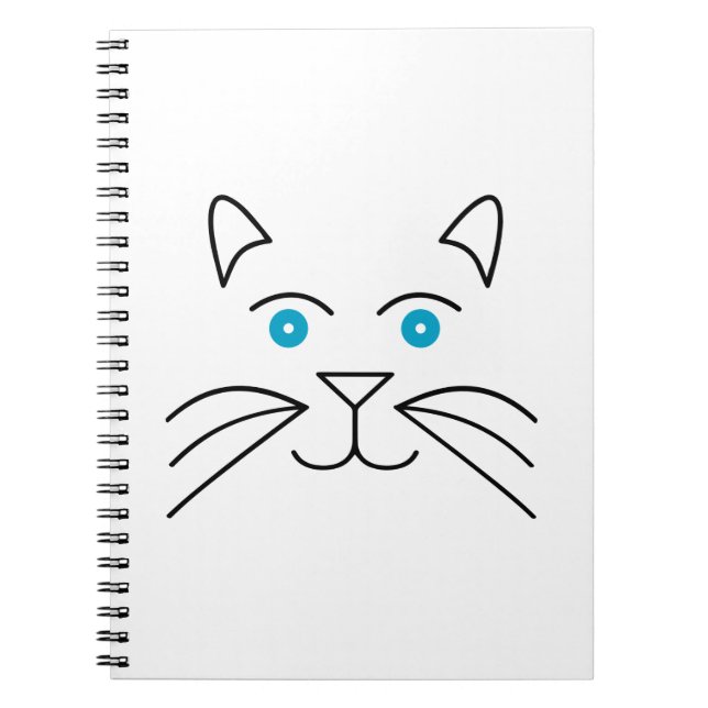 Cat ansikte anteckningsbok med spiral (Framsidan)