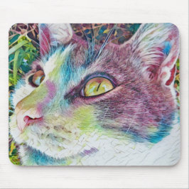 Cat Ansikte Art Kattunge Mouse Pad Musmatta