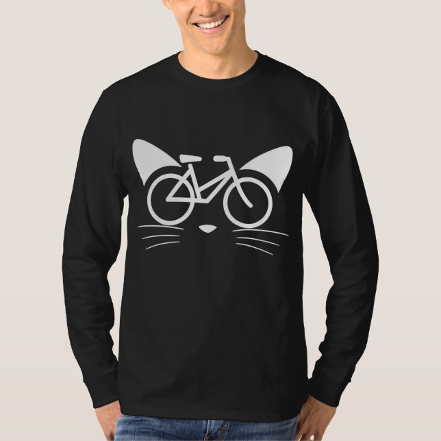 Cat Ansikte Bicycle Kitten Kattdjur Bike Pet BMX G T Shirt (Framsida)