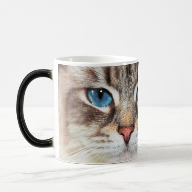 Cat ansikte | blå öga | Purrfeking morphing mugg (Vänster)