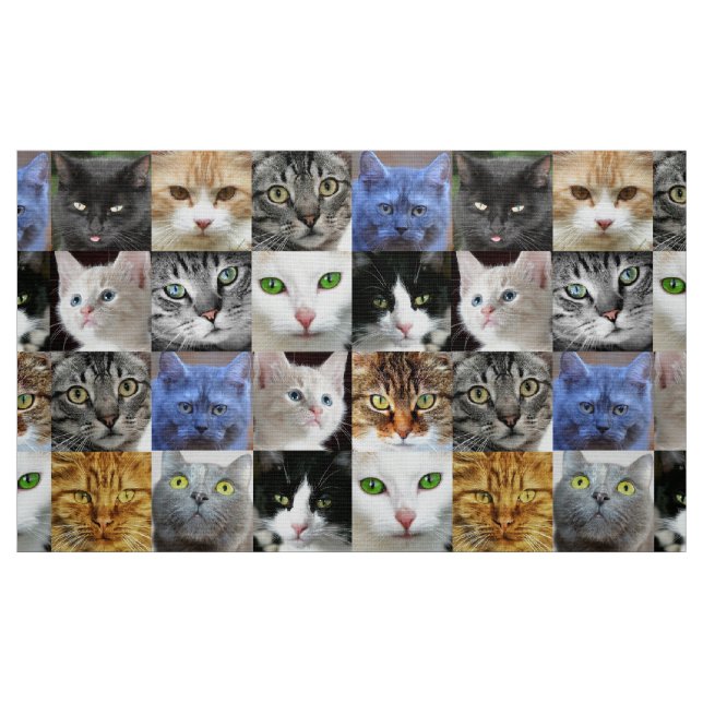 Cat Ansikte Collage Sewing Craft Fabric Tyg (Fat Quarter)