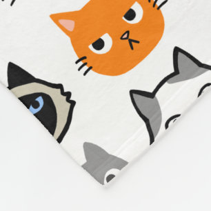 Cat Ansikte Cute-, funnig- och antika katter Fleecefilt