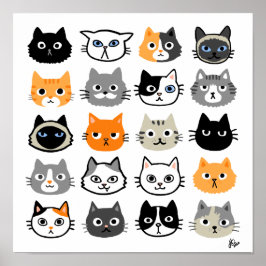 Cat Ansikte | Cute-, funnig- och antika katter Poster