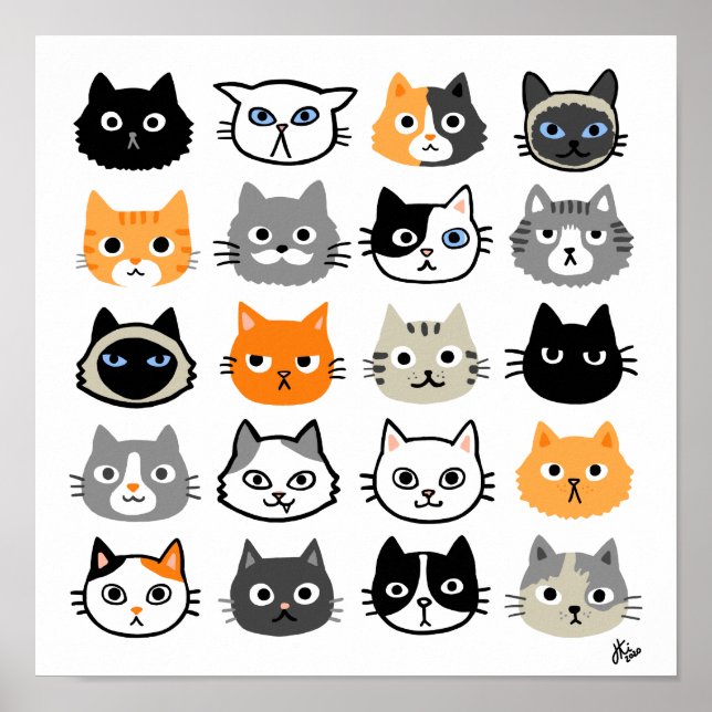 Cat Ansikte | Cute-, funnig- och antika katter Poster (Framsidan)