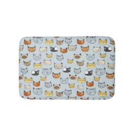 Cat Ansikte Doodle Mönster Badrumsmatta