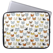Cat Ansikte Doodle Mönster