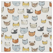 Cat Ansikte Doodle Mönster