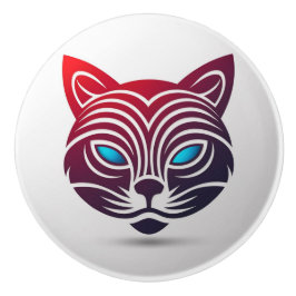 Cat Ansikte Drawer Drag skåp Dörrkeramik Knob Knopp