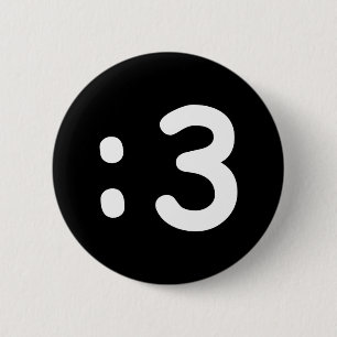 Cat Ansikte Emoticon:3 Button Knapp