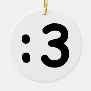 Cat Ansikte Emoticon:3 Julgransprydnad Keramik