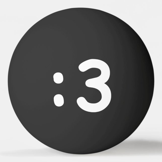 Cat Ansikte Emoticon:3 Ping Pong Boll (Baksidan)