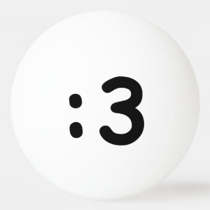 Cat Ansikte Emoticon:3 Pingisboll