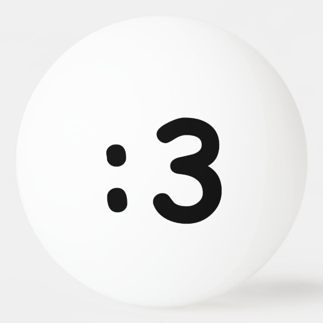 Cat Ansikte Emoticon:3 Pingisboll (Baksidan)