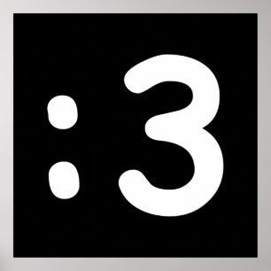 Cat Ansikte Emoticon:3 Poster