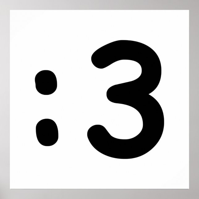 Cat Ansikte Emoticon:3 Poster (Framsidan)