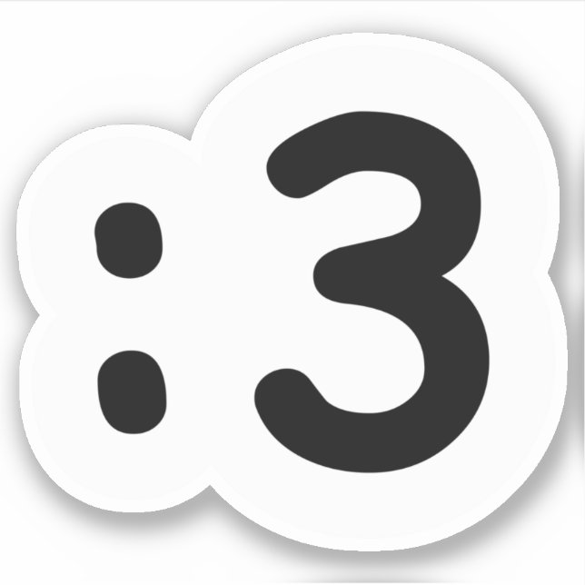 Cat Ansikte Emoticon:3 Sticker Klistermärken (Framsida)