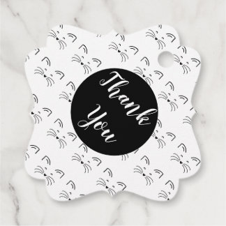 Cat ansikte, enkel linje gåvor etiketter