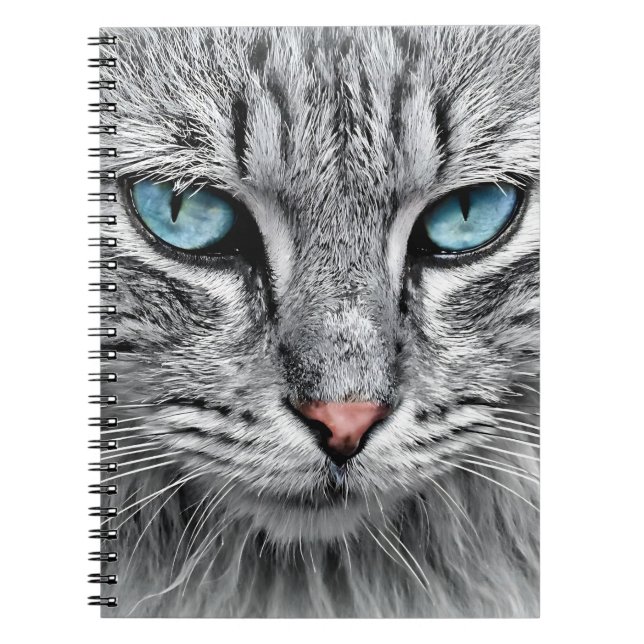 Cat Ansikte Fractal Design-10682 Anteckningsbok (Framsidan)