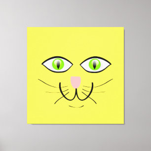 Cat Ansikte Funny Tecknad-29034 Canvastryck