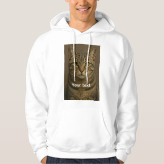 Cat Ansikte Hoodie med Anpassningsbar Text - Cardi