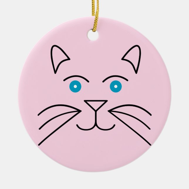 Cat ansikte julgransprydnad keramik (Framsidan)