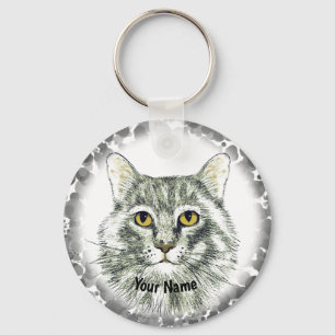 Cat ansikte Keychain Nyckelring