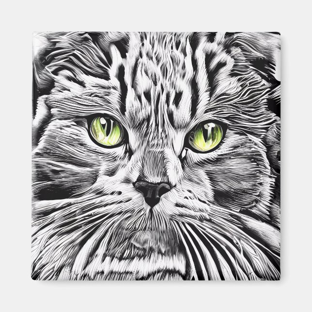 Cat ansikte magnet (Framsidan)