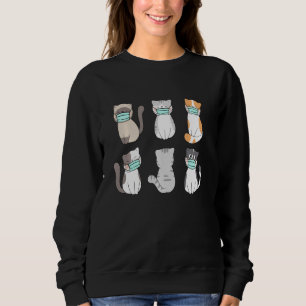 Cat Ansikte Mask, Cute Pet Cats Älskare Quarantine T Shirt