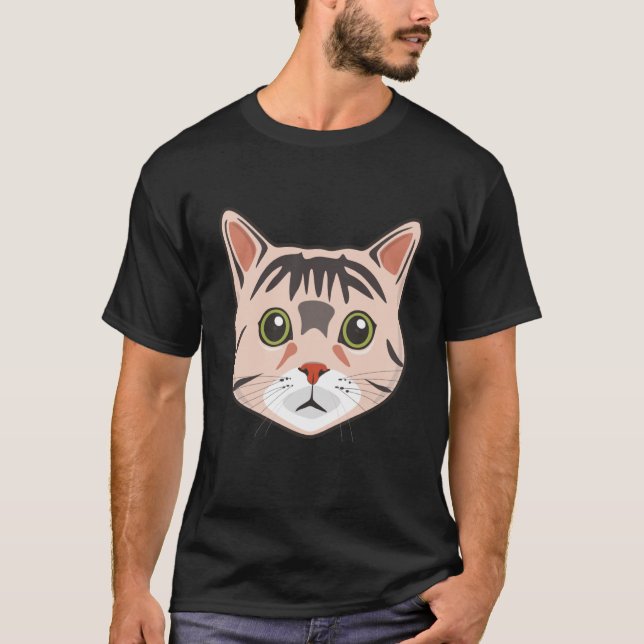 Cat Ansikte Meowdy Cute Kitten Cat Memid 1 T Shirt (Framsida)