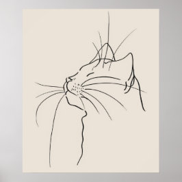 Cat ansikte minimalistisk modern konst poster