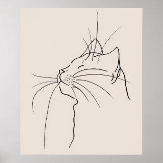 Cat ansikte minimalistisk modern konst poster