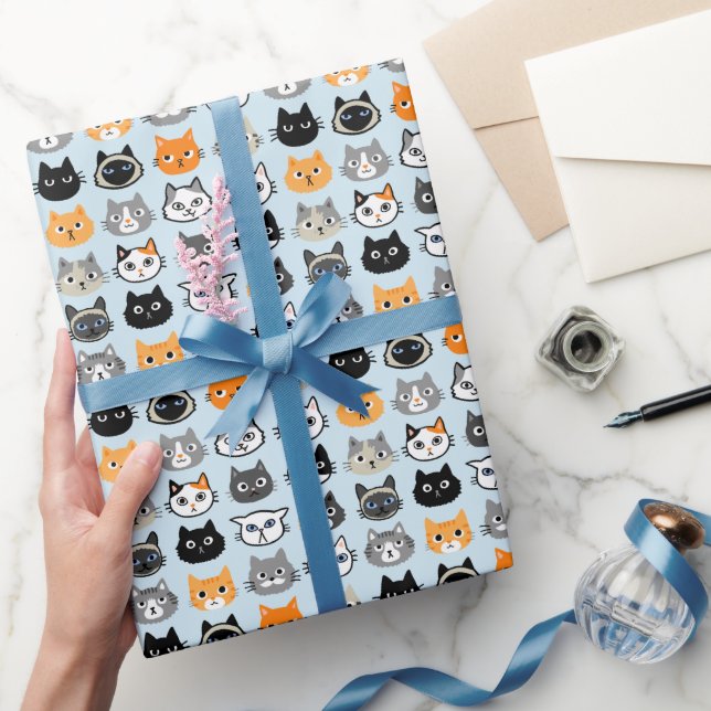 Cat Ansikte Mönster | COOLA KATTUNGE ÄLSKARE Presentpapper (Gåvor)