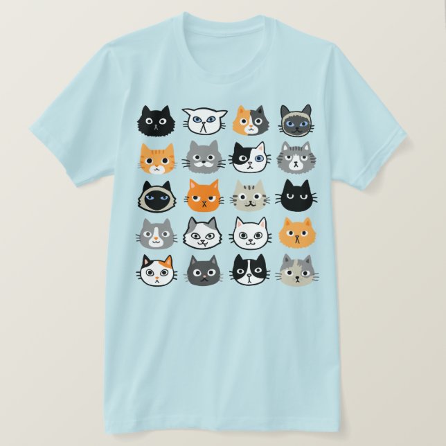 Cat Ansikte Mönster | COOLA KATTUNGE ÄLSKARE T Shirt (Design framsida)