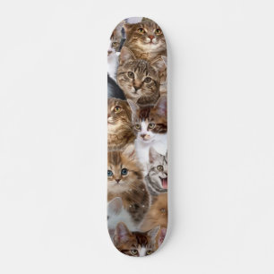 Cat Ansikte Mönster Mini Skateboard Bräda 18,5 Cm