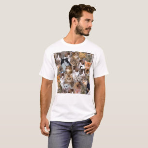 Cat Ansikte Mönster T Shirt