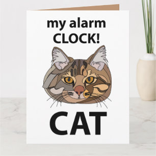 Cat Ansikte My Alarm Clock Tabby katt Kort