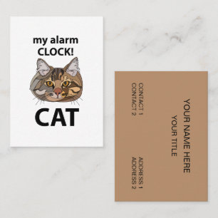 Cat Ansikte My Alarm Clock Tabby katt Visitkort
