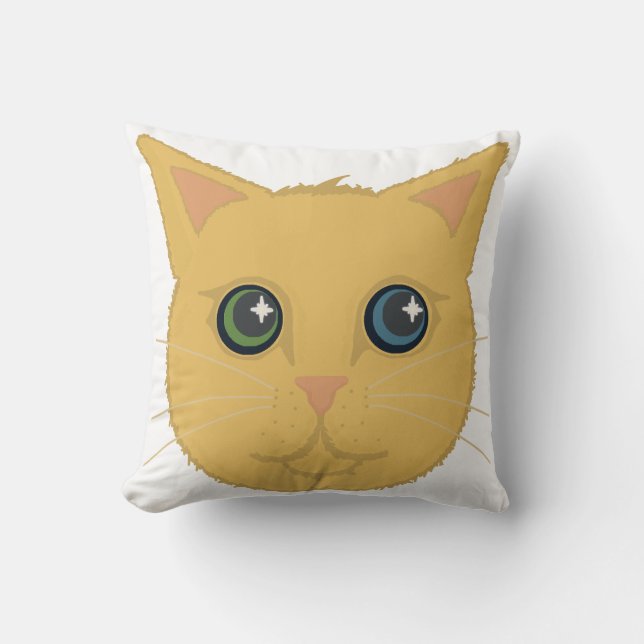 Cat Ansikte Pillow Kudde (Framsida)