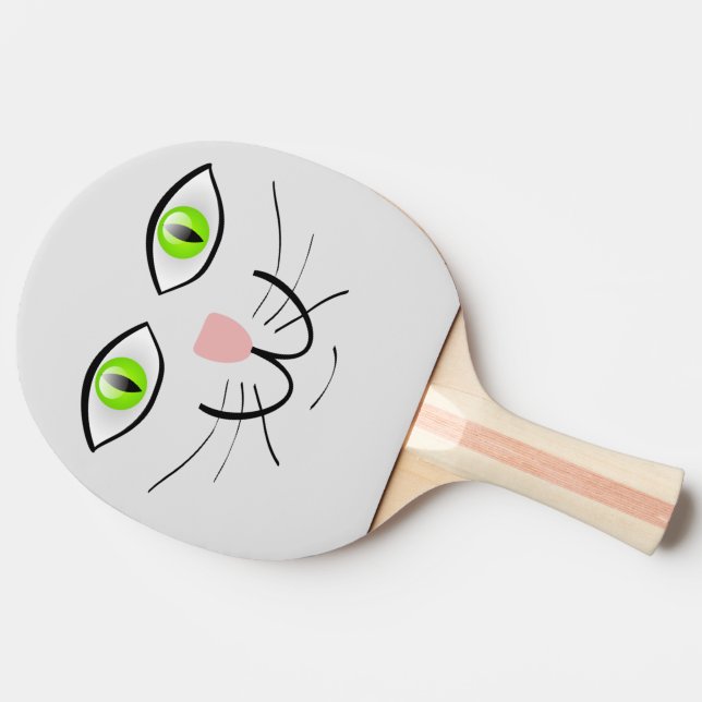 Cat-Ansikte Ping Pong Paddle Pingisracket (Sidan)