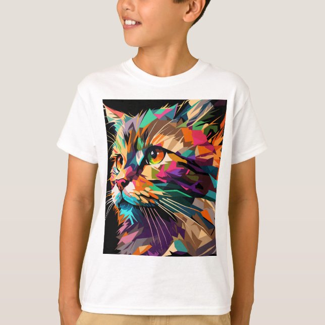 Cat ansikte pop t shirt (Framsida)