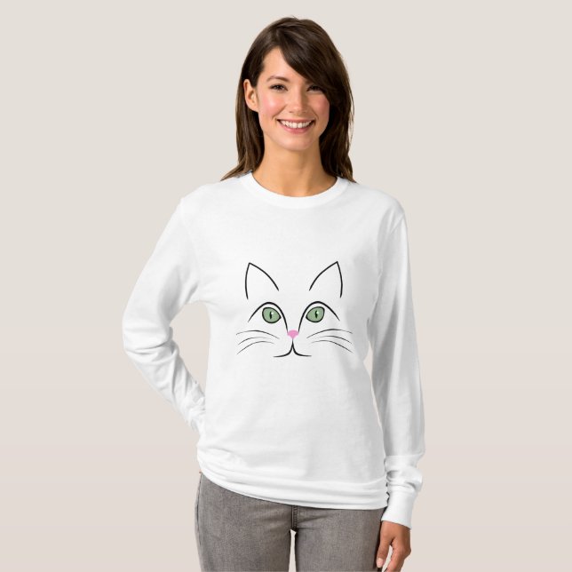 Cat ansikte t-shirt (Hel framsida)