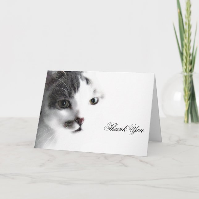 Cat Ansikte, tack för ditt kort (Framsida)