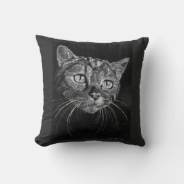 Cat Ansikte Teckning efter Mark Edward Westerfield Kudde