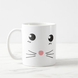 Cat ansikte teckning kaffemugg