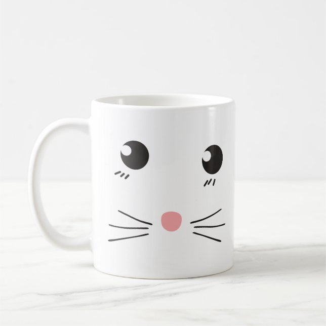 Cat ansikte teckning kaffemugg (Vänster)