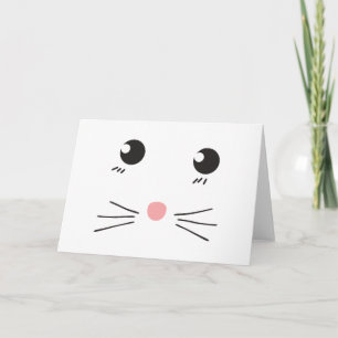 Cat ansikte teckning kort