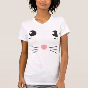 Cat ansikte teckning t shirt