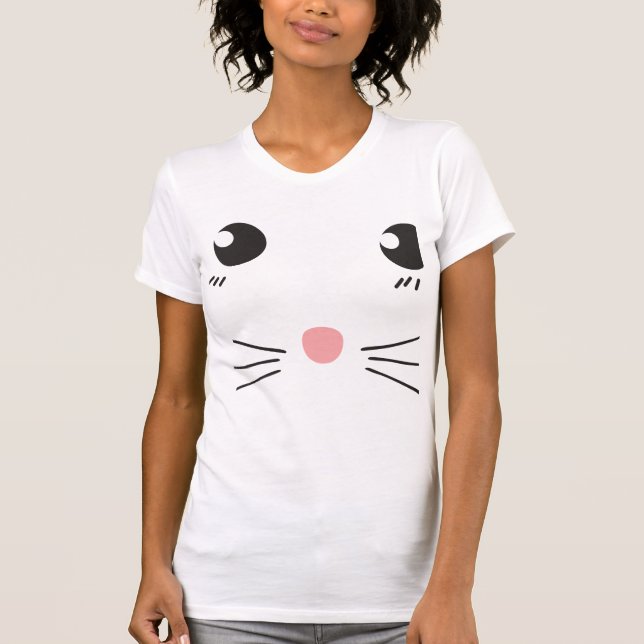 Cat ansikte teckning t shirt (Framsida)