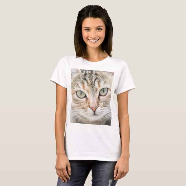 Cat ansikte tee shirt (Hel framsida)