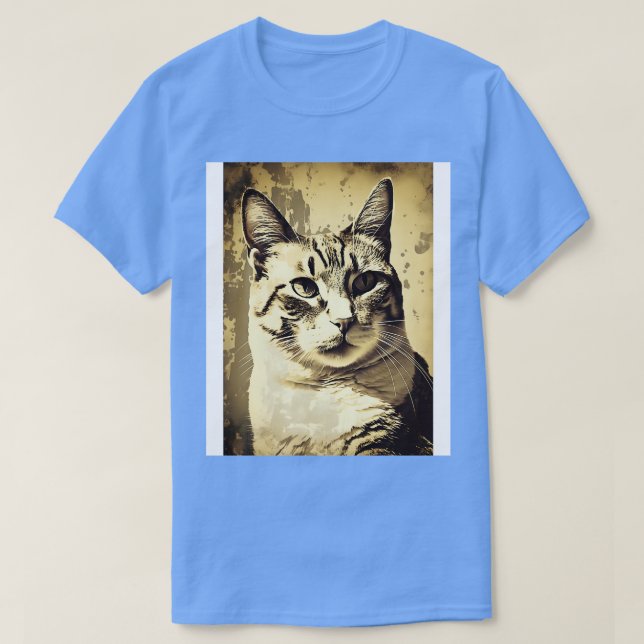 Cat Ansikte Vintage T Shirt (Design framsida)